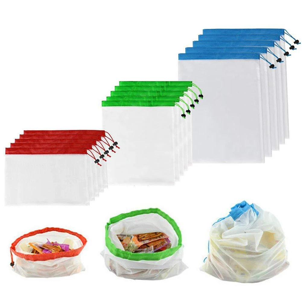 15pcs/lot Reusable Mesh Produce Bags Washable Eco Friendly Bags for Grocery Shopping Storage Fruit Vegetable Toys Sundries Bag
15pcs/lot Reusable Mesh Produce Bags Washable Eco Friendly Bags for Grocery Shopping Storage Fruit Vegetable Toys Sundries Bag