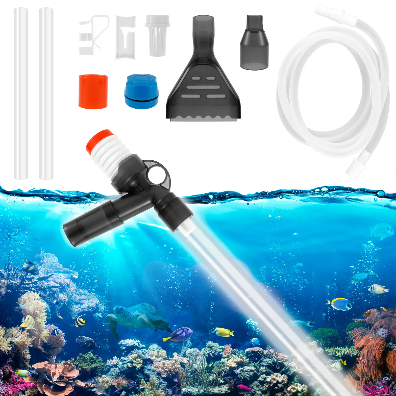Fish Tank Cleaner Kit 5 In 1 Adjustable Water Flow Aquarium Cleaning Accessories Kit with Magnetic Brush for Water Changing Sand
Fish Tank Cleaner Kit 5 In 1 Adjustable Water Flow Aquarium Cleaning Accessories Kit with Magnetic Brush for Water Changing Sand
