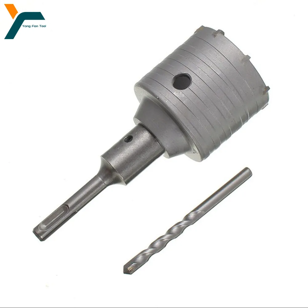 

65mm Hole Saw Kit Wall Centre Drill Bit SDS Plus Shank Kit Connecting Rod Drilling Concrete Cement Stone Wall Brick Opening Hole