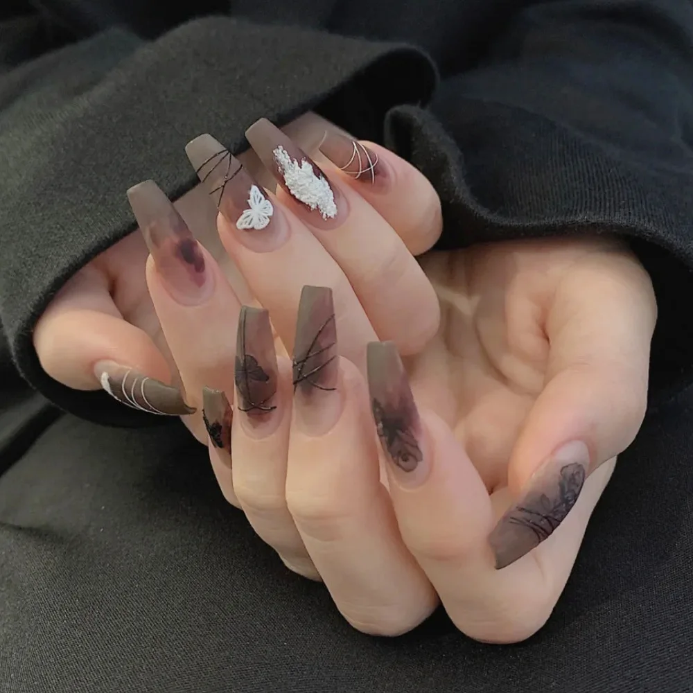 24pcs Gray Fake Nails with Small Diamond Glue Type Long Paragraph Gradient Color Fashion Manicure False Nails Press on Coffin
24pcs Gray Fake Nails with Small Diamond Glue Type Long Paragraph Gradient Color Fashion Manicure False Nails Press on Coffin
