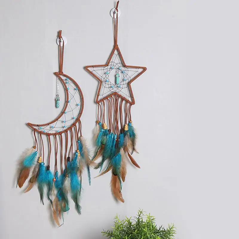 Moon Star Dream Catcher Moon Dream Catcher With Crystals Boho Wall Hanging Decor Dream Catcher Wall Turquoise Decorations 
Moon Star Dream Catcher Moon Dream Catcher With Crystals Boho Wall Hanging Decor Dream Catcher Wall Turquoise Decorations