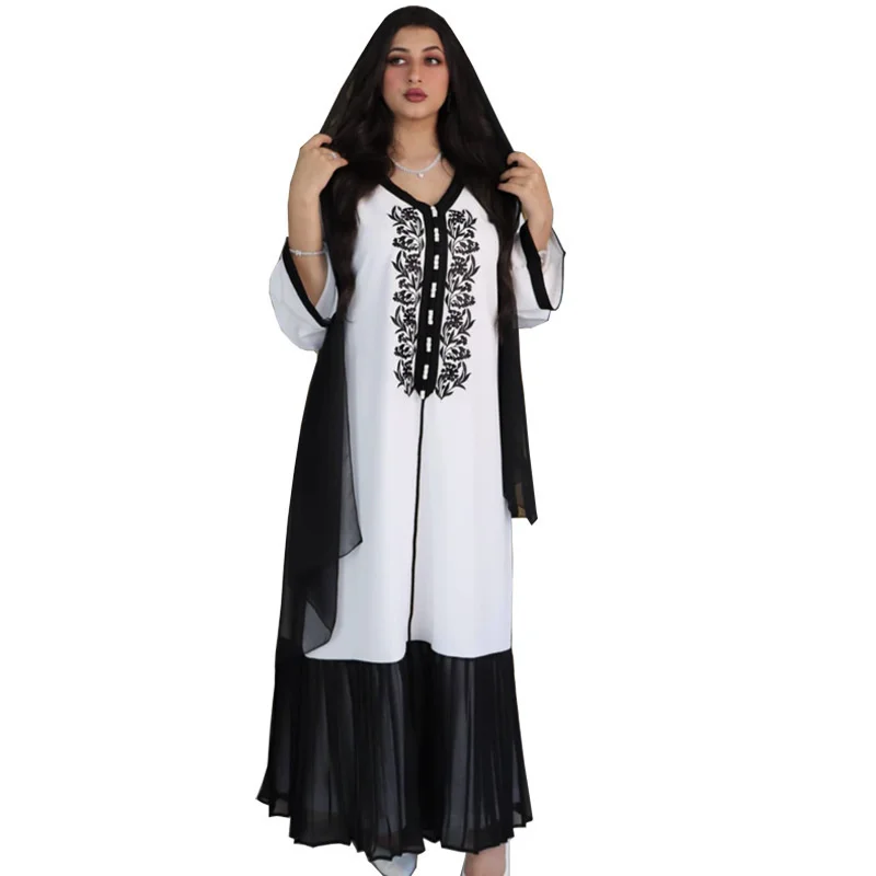 Kaftan Moroccan Caftan Women Robe Dress Loose Four Seasons Commuter Dress Turkish Women Embroidery Lace Chiffon Dubai Robe
Kaftan Moroccan Caftan Women Robe Dress Loose Four Seasons Commuter Dress Turkish Women Embroidery Lace Chiffon Dubai Robe