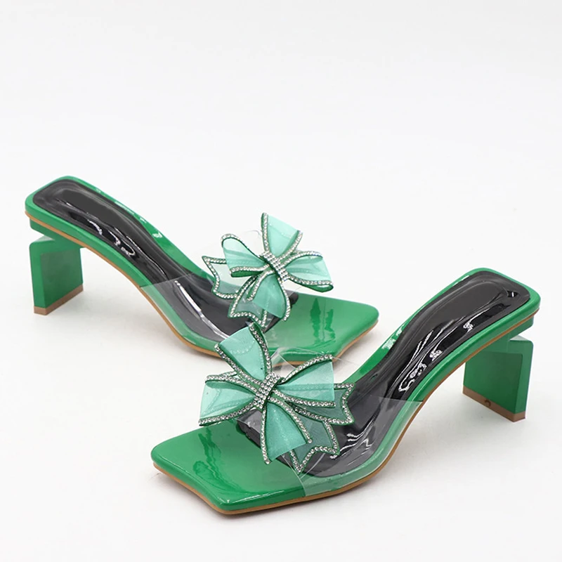 Liyke Transparent Slippers For Women Green Strange Low Square Heels Mules Crystal Bowknot PVC Summer Sandals Shoes Beach Slides
Liyke Transparent Slippers For Women Green Strange Low Square Heels Mules Crystal Bowknot PVC Summer Sandals Shoes Beach Slides