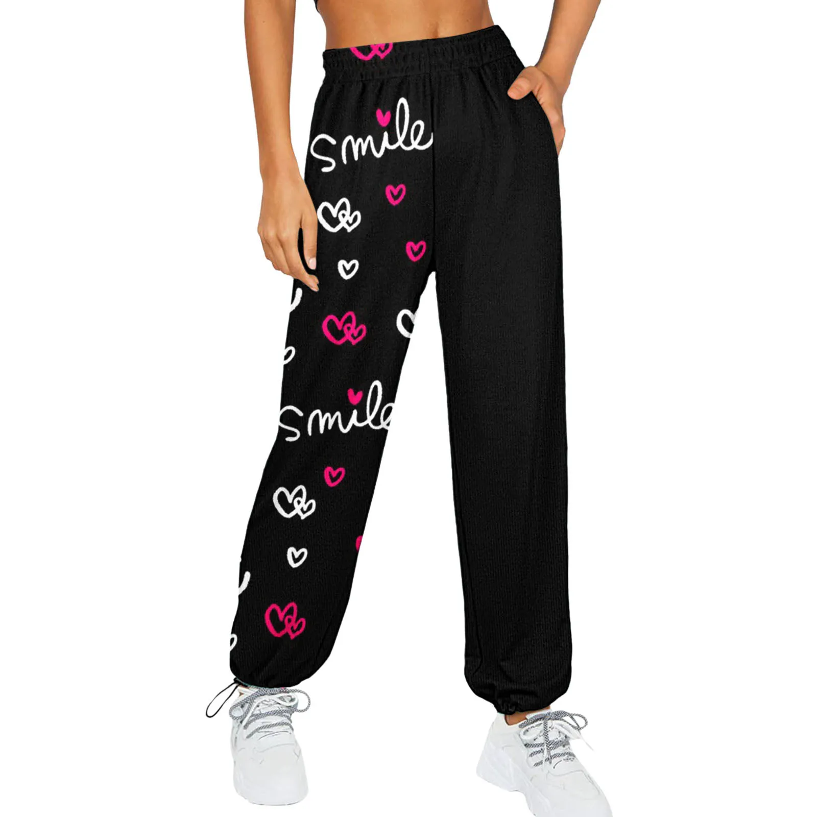 Женские спортивные брюки с графическим рисунком уличная одежда в стиле