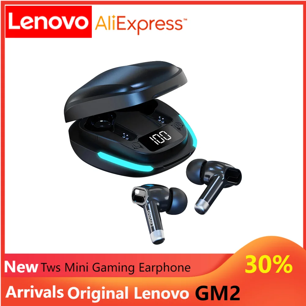 

NEW 100% Original Lenovo GM2 TWS Gaming Earphone Wireless Buletooth Headphone Noise Reduction With Mic For Android IOS Phones