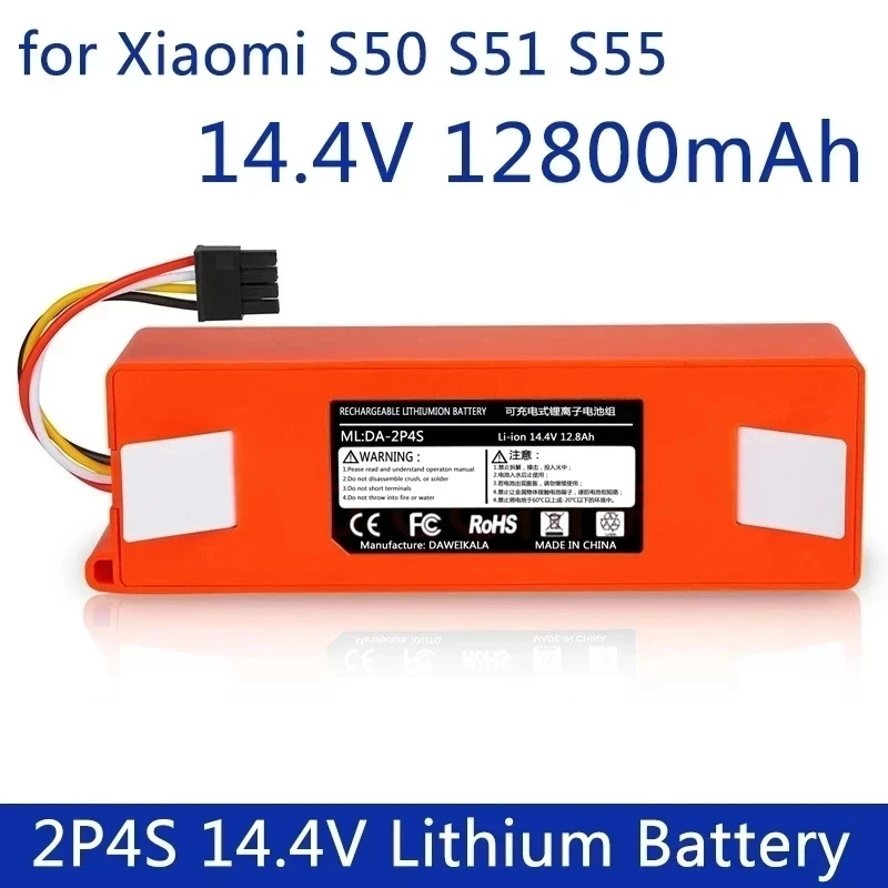 

Xiaomi Battery 14.4V Lithium Battery Replacement Batteries 12800mAh for Xiaomi S50 S51 S55 Vacuum Cleaner Sweeper Accessories