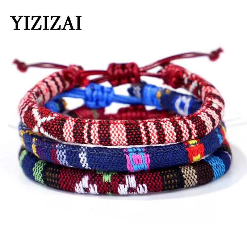 

YIZIZAI Boho Ethnic Handmade Braided Bracelet For Men Women Summer Beach Surfing Bracelets Adjustable Jewelry Friendship Gifts