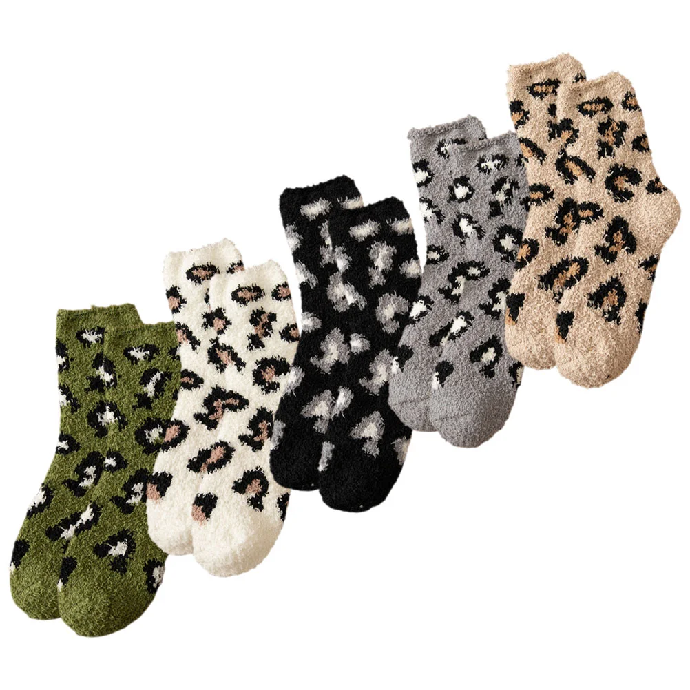 5 Pairs Slipper Socks Leopard Print Women Floor Socks Warm Winter Socks Thermal Bed Socks
5 Pairs Slipper Socks Leopard Print Women Floor Socks Warm Winter Socks Thermal Bed Socks