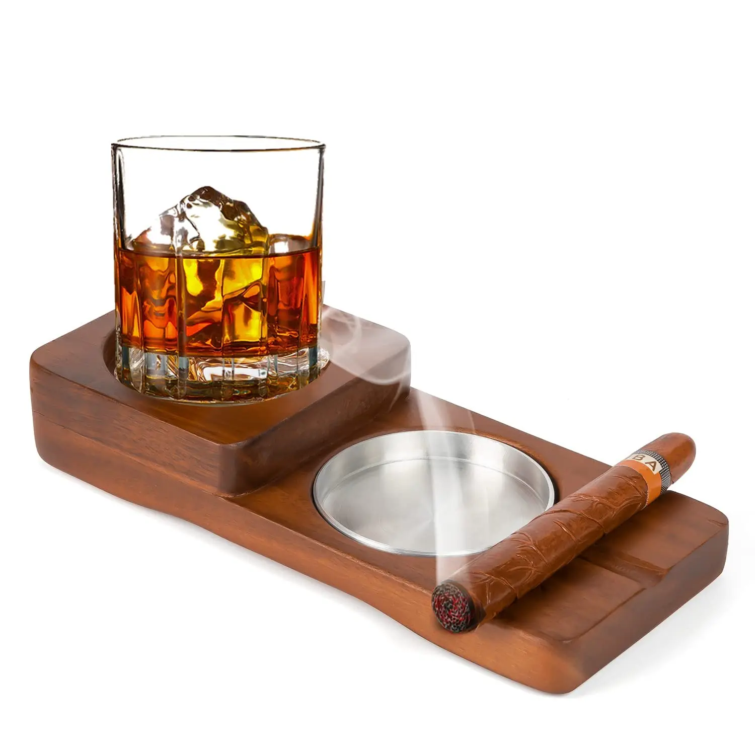Wooden Cigar Ashtray, Whiskey Glass Tray With Cigar Holder, Slot to Hold Cigar, Gifts for Men Dad
Wooden Cigar Ashtray, Whiskey Glass Tray With Cigar Holder, Slot to Hold Cigar, Gifts for Men Dad