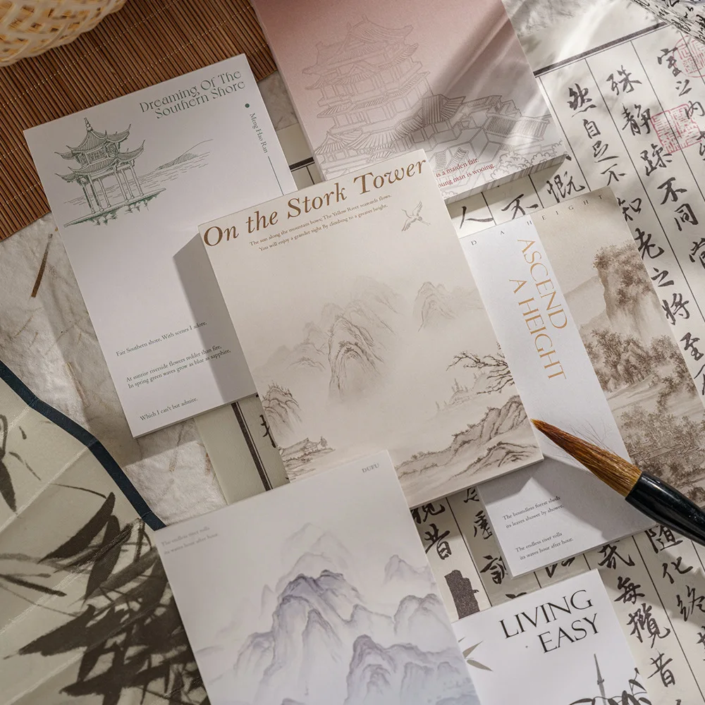 IFFVGX 80 Sheets/pack Oriental Series Memo Pad No Stickable Thick Square Notepads Ancient Ink Landscape Plants Large Capacity
IFFVGX 80 Sheets/pack Oriental Series Memo Pad No Stickable Thick Square Notepads Ancient Ink Landscape Plants Large Capacity