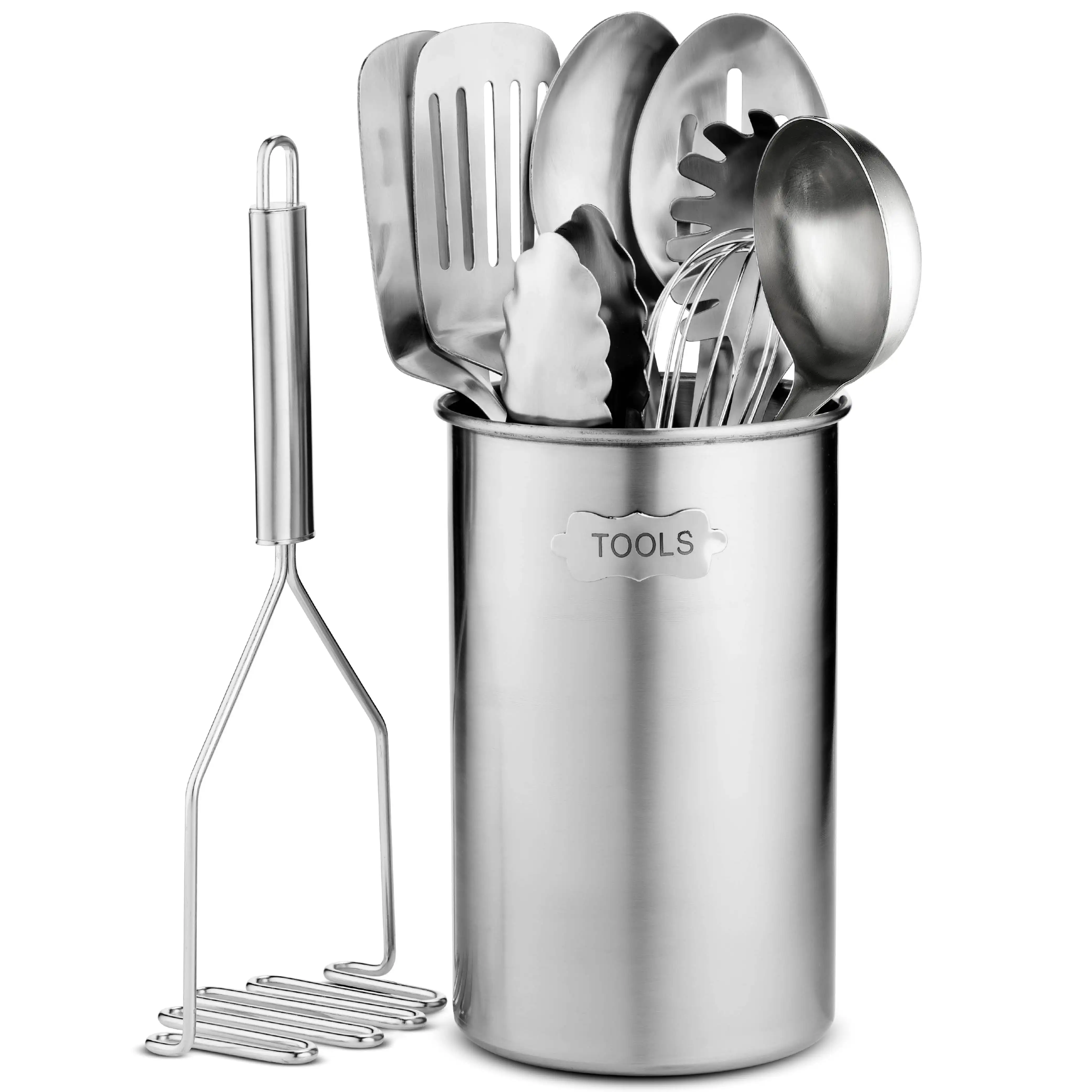 Stainless-Steel Kitchen Utensil Set - 10-piece premium Nonstick & Heat Resistant Kitchen Gadgets, Turner, Spaghetti Server, Ladl
Stainless-Steel Kitchen Utensil Set - 10-piece premium Nonstick & Heat Resistant Kitchen Gadgets, Turner, Spaghetti Server, Ladl