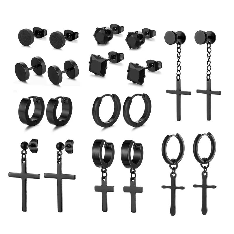 SOHOT Punk Trendy Stainless Steel Cross Geometry Hoop Earrings Set For Women And Man Piercing Jewelry Festival Gift Wholesale
SOHOT Punk Trendy Stainless Steel Cross Geometry Hoop Earrings Set For Women And Man Piercing Jewelry Festival Gift Wholesale