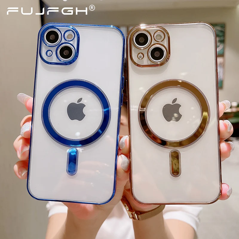 Original For Magsafe Magnetic Wireless Charging Case For iPhone 13 12 11 Pro Max 13 Mini Luxury Plating Transparent Fashion Case
Original For Magsafe Magnetic Wireless Charging Case For iPhone 13 12 11 Pro Max 13 Mini Luxury Plating Transparent Fashion Case