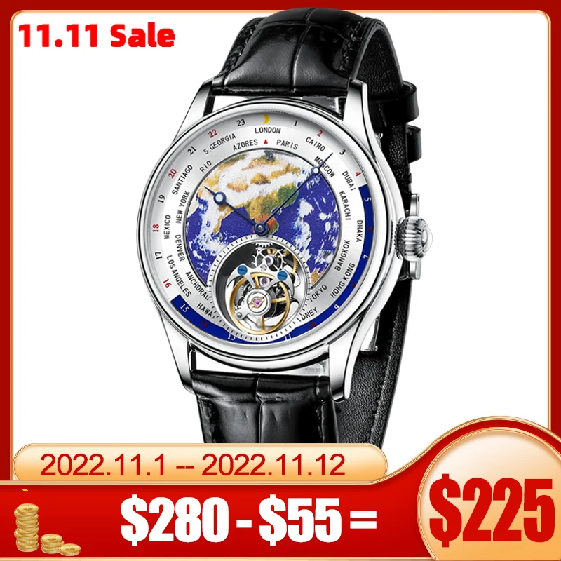 AESOP Diamond Mens Luxury Tourbillon Mechanical Wrist Watches Waterproof Skeleton Sapphire Flying Tourbillon Watch for Men Earth
AESOP Diamond Mens Luxury Tourbillon Mechanical Wrist Watches Waterproof Skeleton Sapphire Flying Tourbillon Watch for Men Earth