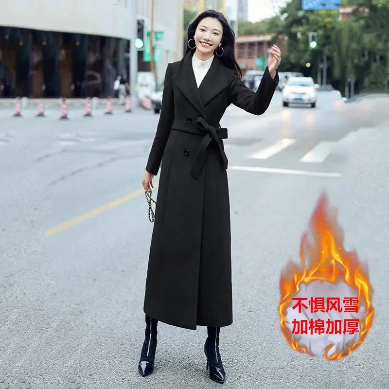 Woolen Coat Women 2023 Autumn Winter New Temperament Slim All-match Trench Coats Female Over Knee Large Size Long Jacket Top
Woolen Coat Women 2023 Autumn Winter New Temperament Slim All-match Trench Coats Female Over Knee Large Size Long Jacket Top