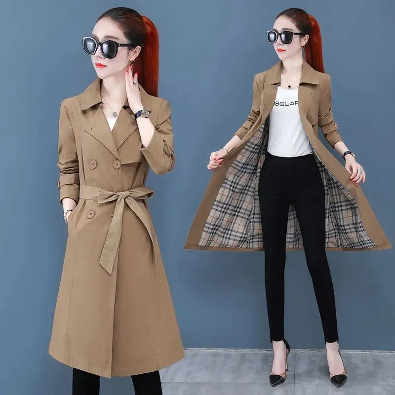 Women Trench Coat 2022 New Autumn Jackets Slim Female Windbreaker Double Breasted Slim Belt Notched Collar Plaid Lined Outwear
Women Trench Coat 2022 New Autumn Jackets Slim Female Windbreaker Double Breasted Slim Belt Notched Collar Plaid Lined Outwear