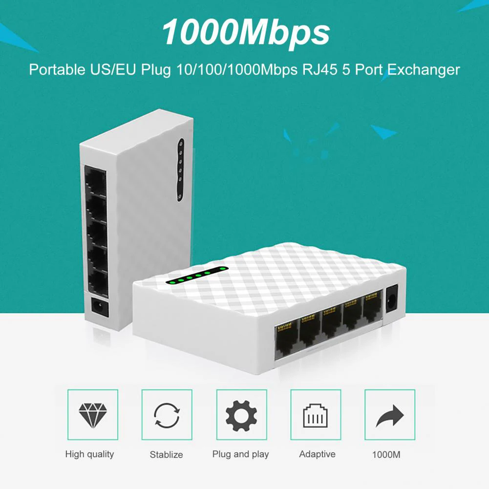 5-Port Gigabit Switch Home Monitoring Collection Line 4-Way 5-Port Network TXE034 Bulid-In MediaTek/MTK7530 Chip
5-Port Gigabit Switch Home Monitoring Collection Line 4-Way 5-Port Network TXE034 Bulid-In MediaTek/MTK7530 Chip