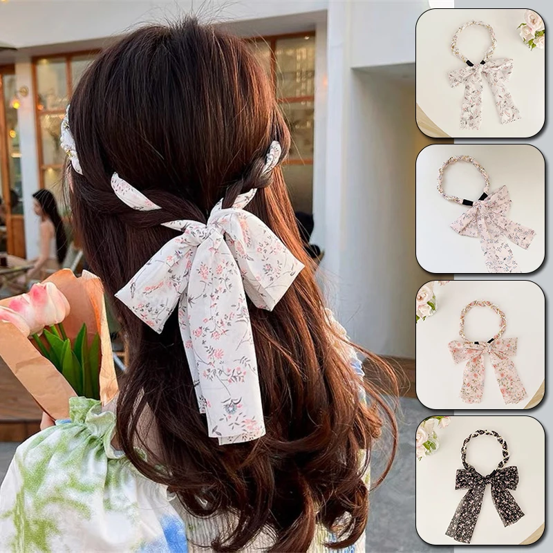 Summer Floral Print Long Ribbon Hairband Pearl Braided Headband Streamers Hair Hoop For Girls Korea Sweets Hair Accessories
Summer Floral Print Long Ribbon Hairband Pearl Braided Headband Streamers Hair Hoop For Girls Korea Sweets Hair Accessories