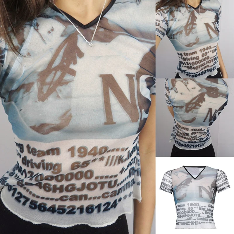 ASDS-Vintage Printed Crop Top Mesh Transparent Corset Top Y2K Aesthetic T Shirt Women Short Sleeve Frill Pullovers Harajuku
ASDS-Vintage Printed Crop Top Mesh Transparent Corset Top Y2K Aesthetic T Shirt Women Short Sleeve Frill Pullovers Harajuku