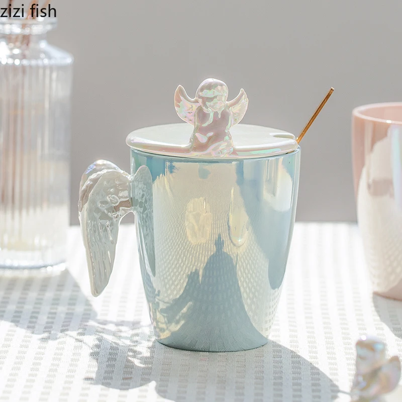 Modern Ceramic Tea Coffee Mugs Angel Shape Decorative Cup Lids Milk Coffee Mug Creative Home Desktop Simple Breakfast Cups Spoon
Modern Ceramic Tea Coffee Mugs Angel Shape Decorative Cup Lids Milk Coffee Mug Creative Home Desktop Simple Breakfast Cups Spoon