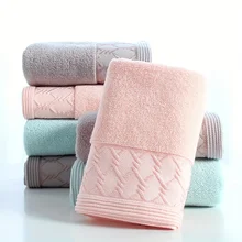 1pc Thickened soft absorbent towel, facial towel, household daily towel 13.39*29inch(34*74cm)