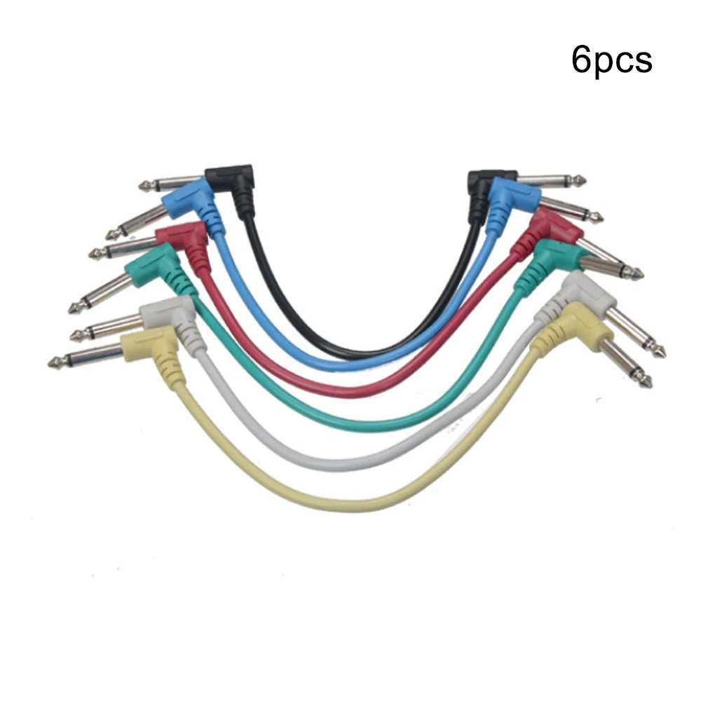 

Pack of 6 Patch Cable Electric Guitar Effects Pedal Connection Wire Cables 6.35mm Ports Musical Instrument Parts Accessories