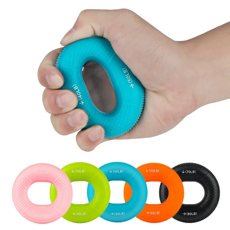 

20-80lbs Hand Exerciser Train Fingers Strength Silicone Grip Ring Fitness Equipment Massage Portable Home Gym Expander Arms Hot