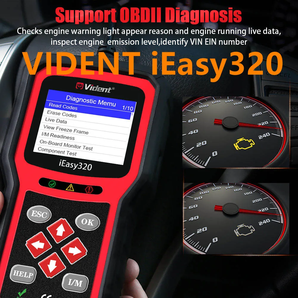 Считыватель кодов VIDENT iEasy320 OBDII/EOBD + CAN работает с большинством автомобилей, совместимых с OBDII и CAN, 1996 и новее, A ++++
Считыватель кодов VIDENT iEasy320 OBDII/EOBD + CAN работает с большинством автомобилей, совместимых с OBDII и CAN, 1996 и новее, A ++++