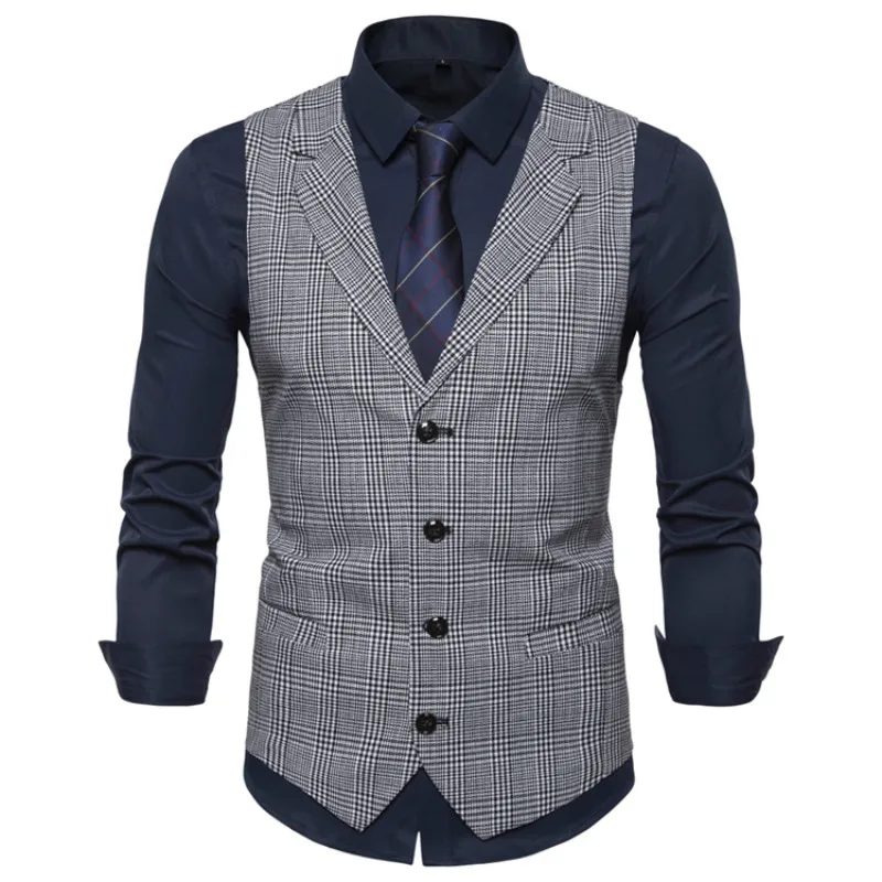 Plaid Suit Vest for Men The Groom's Wedding Plaid Fashion Business Casual Vest Single Breasted Waistcoat
Plaid Suit Vest for Men The Groom's Wedding Plaid Fashion Business Casual Vest Single Breasted Waistcoat