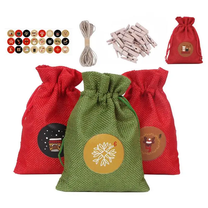 Christmas Advent Calendar 24 Days Countdown Gift Bag Candy Drawstring Bag Gift Bags Merry Christmas Decoration For Home New Year
Christmas Advent Calendar 24 Days Countdown Gift Bag Candy Drawstring Bag Gift Bags Merry Christmas Decoration For Home New Year
