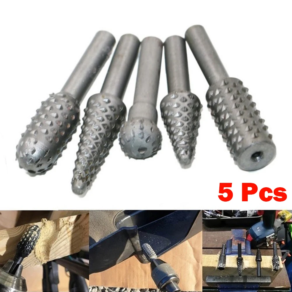 5 Pieces Rotary Burr Set Wood Carving File Rasp Drill Bits 1/4" 6mm Shank Rotary Dremel Metal Wood Electric Grinding
5 Pieces Rotary Burr Set Wood Carving File Rasp Drill Bits 1/4" 6mm Shank Rotary Dremel Metal Wood Electric Grinding
