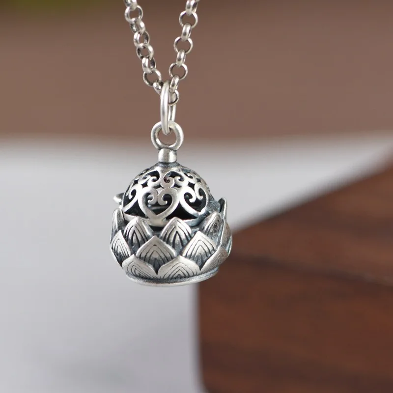 925 Sterling Silver Sachet Engrave Hollow Sachets Perfume Satchel Pendants Necklace Tibetan Silver lotus flower Charm Jewelry
925 Sterling Silver Sachet Engrave Hollow Sachets Perfume Satchel Pendants Necklace Tibetan Silver lotus flower Charm Jewelry