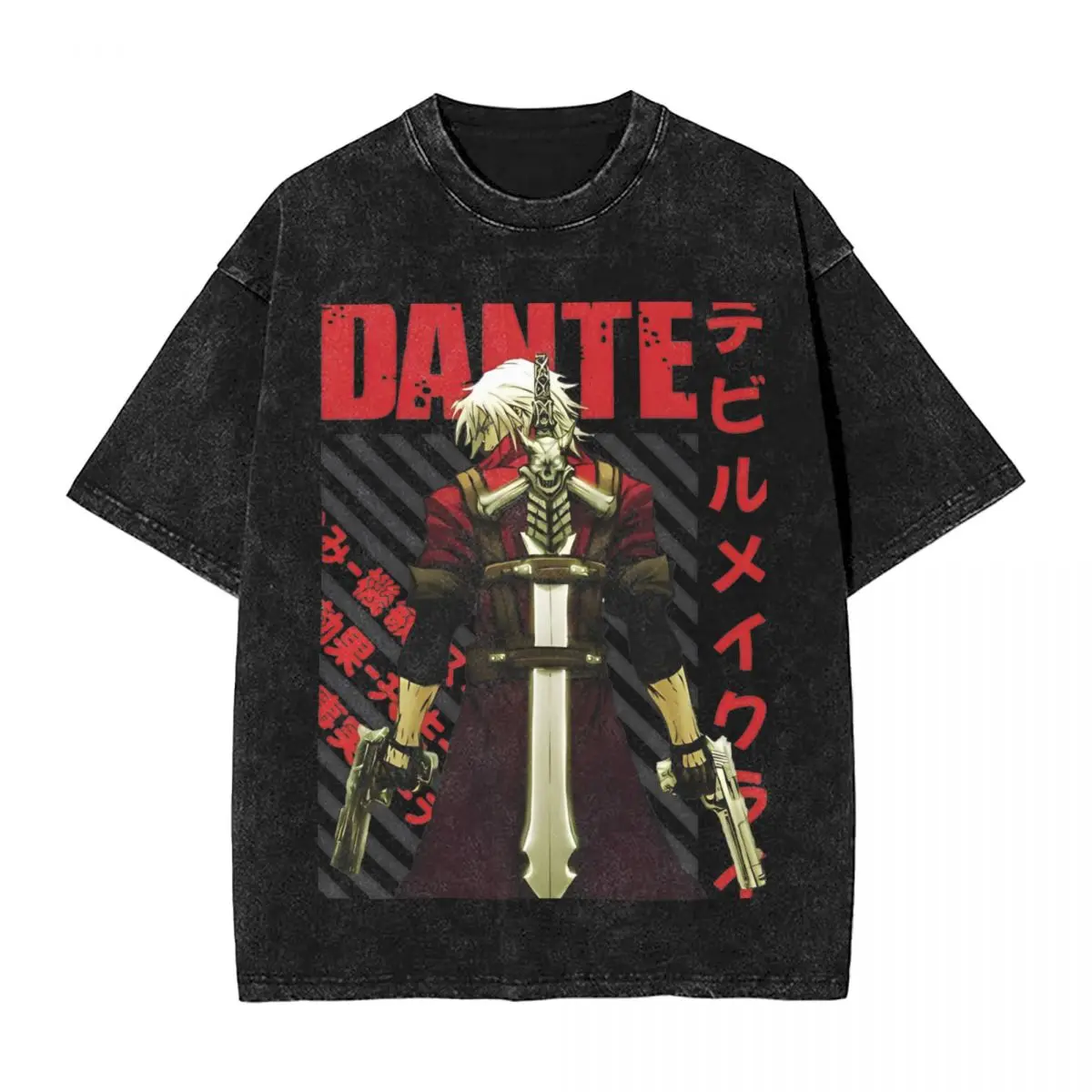 Devil May Cry Dante Sparda Промытые футболки Уличная одежда Винтажные Игровые Топы для