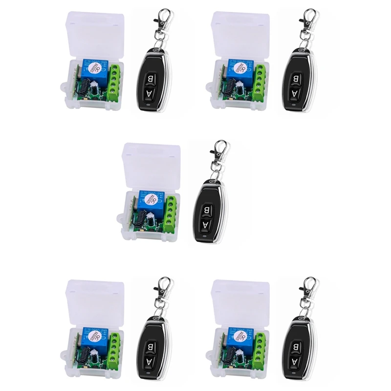 5X DC 12V Single Channel Relay Module Universal Wireless Switch RF Relay Receiver + 2 CH Remote Controller
5X DC 12V Single Channel Relay Module Universal Wireless Switch RF Relay Receiver + 2 CH Remote Controller