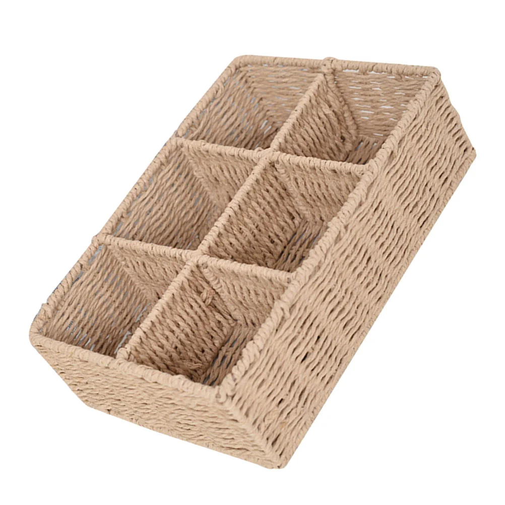 Basket Woven Organizer Storage Baskets Wicker Compartment Toilet Rattan Holder Makeup Bin Desktop Seagrass Paper Divided
Basket Woven Organizer Storage Baskets Wicker Compartment Toilet Rattan Holder Makeup Bin Desktop Seagrass Paper Divided