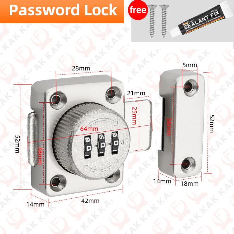Замок цифровой KAK 3-значный
Замок цифровой KAK 3-значный
