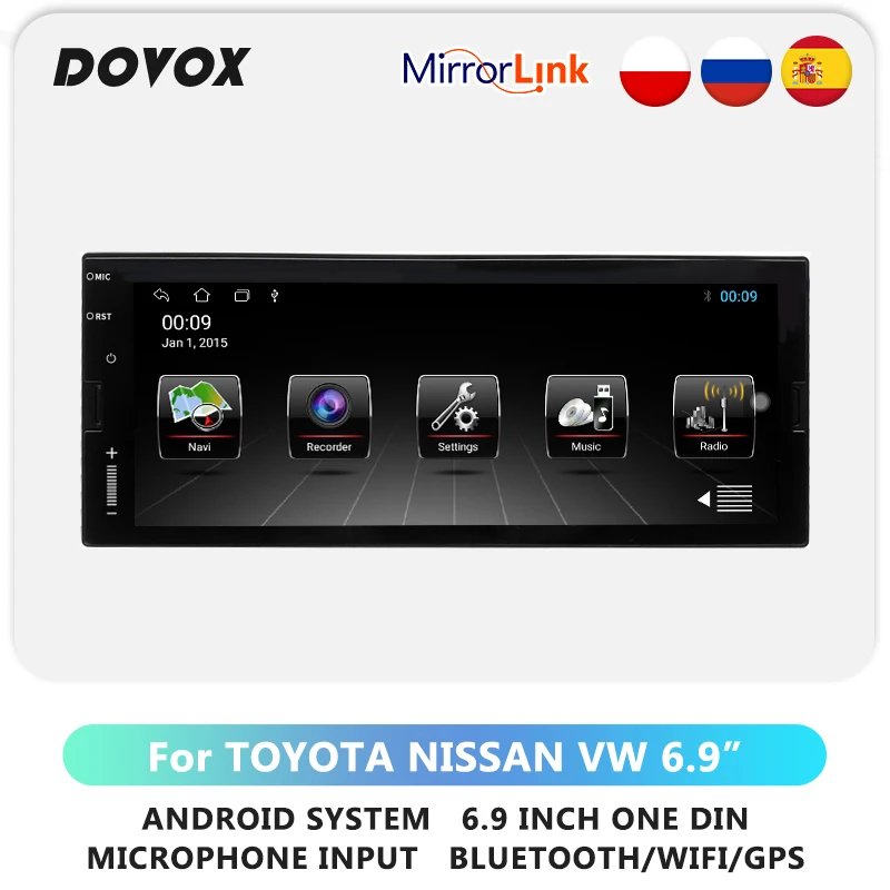 Dovox Car Radio With Gps IPS Screen 1DIN 1+16G 2+16G 2G+32G 6.9 Inch Car Stereo FM Radio Navigation Player Android
Dovox Car Radio With Gps IPS Screen 1DIN 1+16G 2+16G 2G+32G 6.9 Inch Car Stereo FM Radio Navigation Player Android