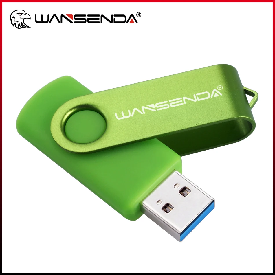 

WANSENDA USB 3.0 Flash Drive Rotation 32GB Pen Drive 256GB 128GB 64GB 16GB Pendrive Metal Memory Stick Thumbdrive