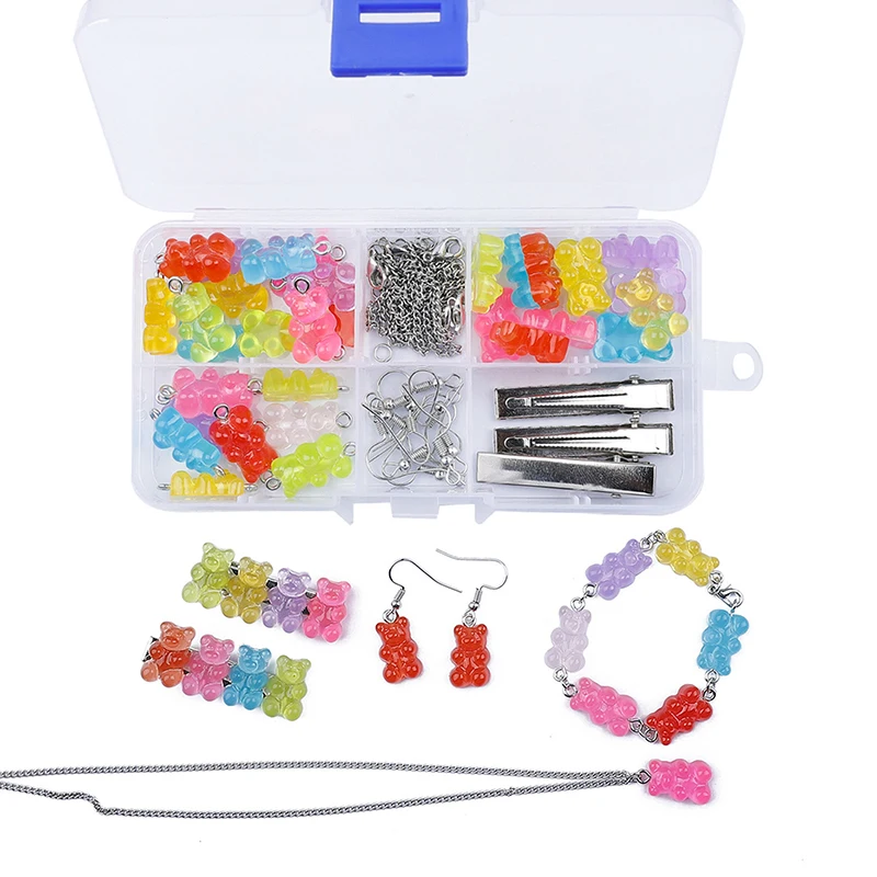 DIY Earrings Kit Bear Charms Necklace Pendant Lobster Clasp Jump Rings Earring Hook Hair Clip For Jewelry Making Bracelet Set
DIY Earrings Kit Bear Charms Necklace Pendant Lobster Clasp Jump Rings Earring Hook Hair Clip For Jewelry Making Bracelet Set