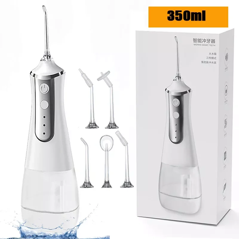 Oral Irrigator USB Rechargeable Water Flosser Portable Dental Water Jet 350ML Water Tank Waterproof Teeth Cleaner
Oral Irrigator USB Rechargeable Water Flosser Portable Dental Water Jet 350ML Water Tank Waterproof Teeth Cleaner