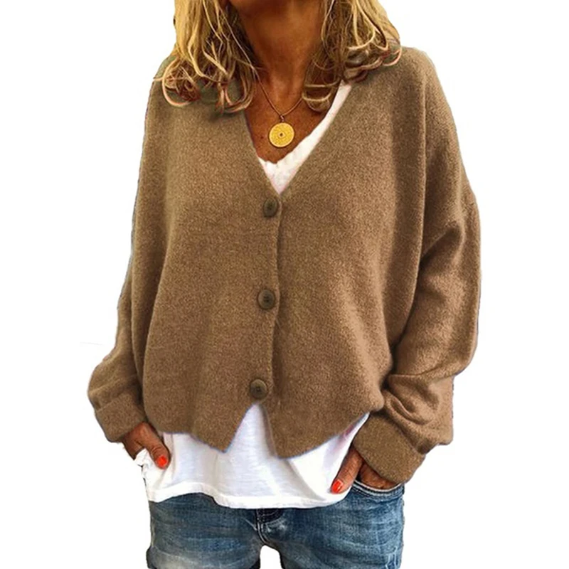 Women's Cropped Cardigan Sweaters Autumn And Winter New Korean Fashion Loose V Neck Top Knitted Casual Button Sweater
Women's Cropped Cardigan Sweaters Autumn And Winter New Korean Fashion Loose V Neck Top Knitted Casual Button Sweater