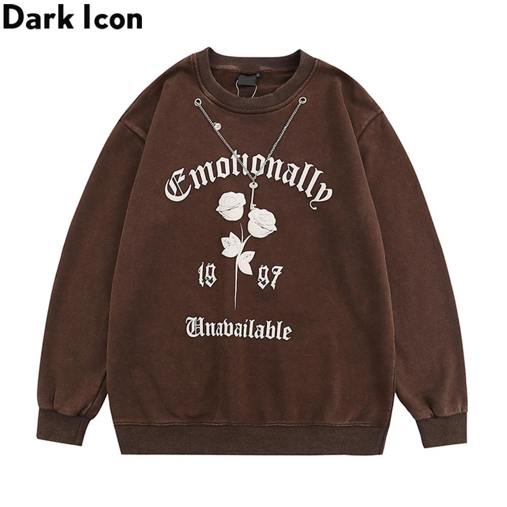 Dark Icon Floral Printed Street Fashion Men's Sweatshirt with Chain Autumn Round Neck Sweatshirts for Man
Dark Icon Floral Printed Street Fashion Men's Sweatshirt with Chain Autumn Round Neck Sweatshirts for Man