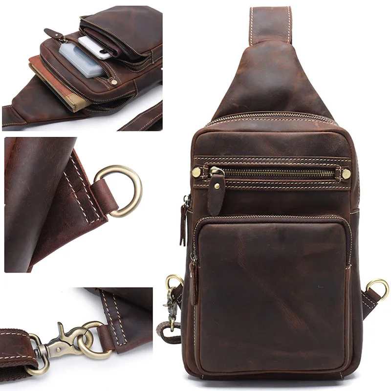 Retro Male Genuine Leather Top Layer Cowhide Shoulder Bags Waterproof Crossbody Travel Sling Messenger Chest Bag Pack for Men
Retro Male Genuine Leather Top Layer Cowhide Shoulder Bags Waterproof Crossbody Travel Sling Messenger Chest Bag Pack for Men