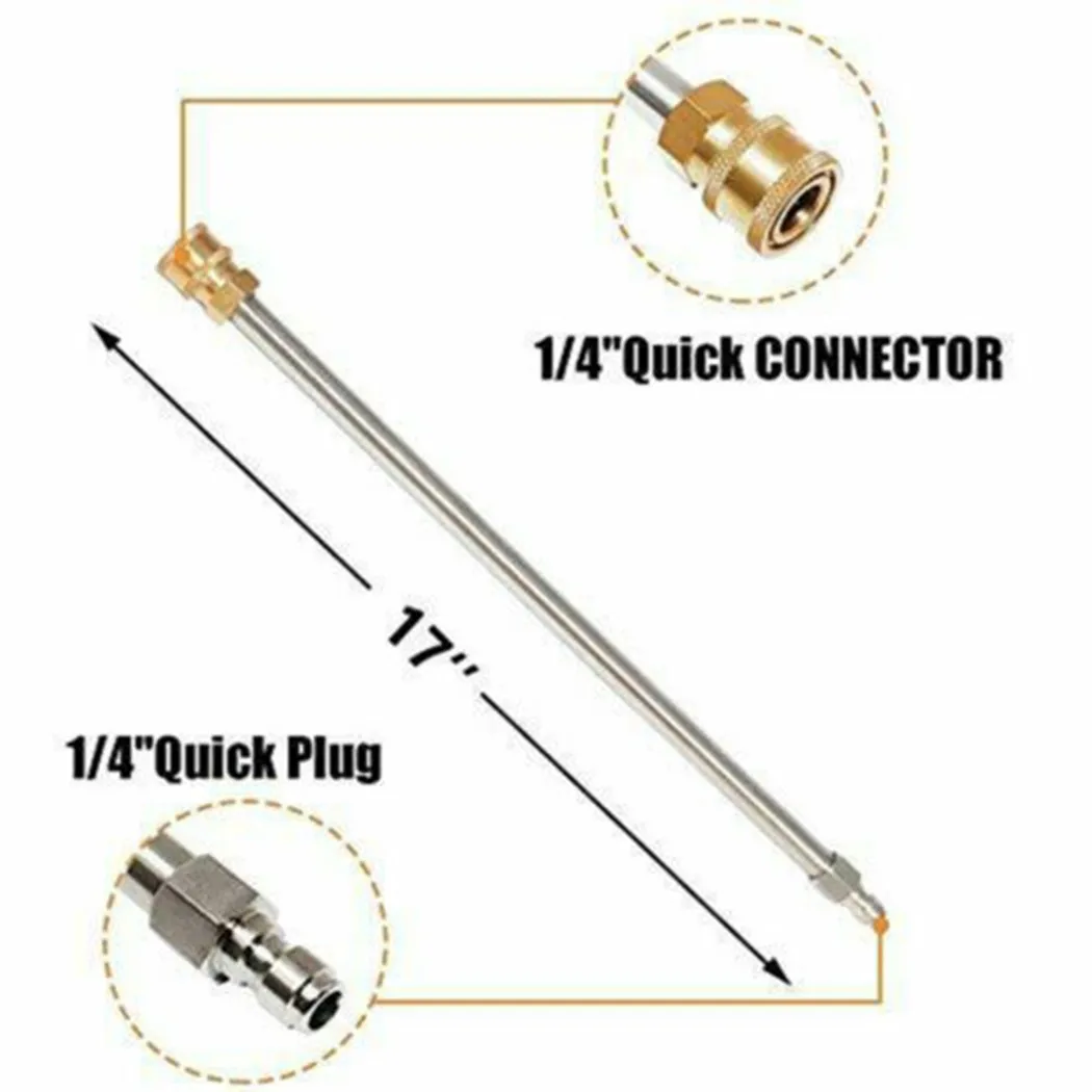 Extension Wand Lance For High-Pressure Washer 1/4inch Quick-Connect Gutter Cleaner Attachment Accessory 40cm
Extension Wand Lance For High-Pressure Washer 1/4inch Quick-Connect Gutter Cleaner Attachment Accessory 40cm