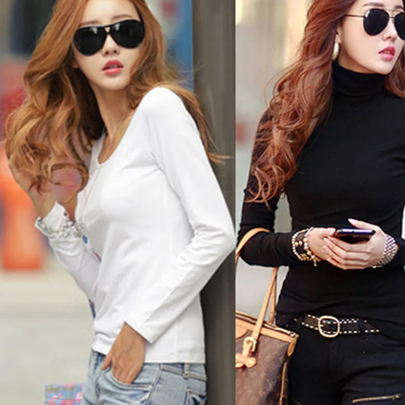 New Long sleeved Women's Solid Color Plush Insulation Bottom Shirt T-shirt Underwear Clothing
New Long sleeved Women's Solid Color Plush Insulation Bottom Shirt T-shirt Underwear Clothing