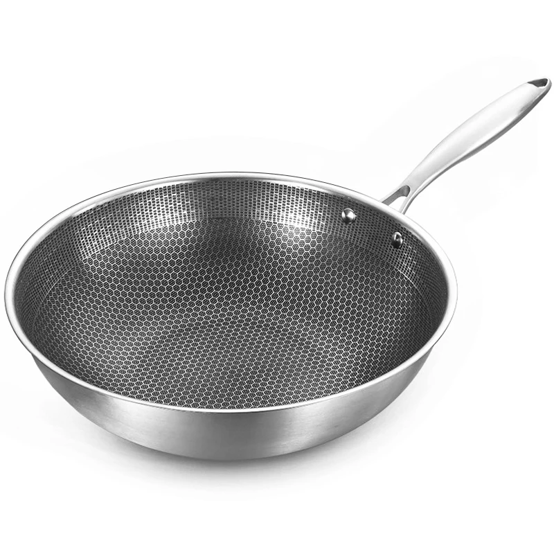 NEW Uncoated wok,non-stick pan,Stainless steel,Honeycomb design,Uniform heating,For Electric, Induction and Gas Stoves
NEW Uncoated wok,non-stick pan,Stainless steel,Honeycomb design,Uniform heating,For Electric, Induction and Gas Stoves