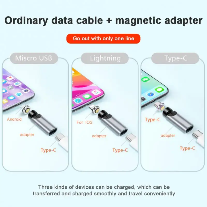540 ° Rotating Magnetic Suction Adapter 3A Fast Charging Type-c Adapter Supports Mobile Phone Charging Aluminum Alloy Adapter
540 ° Rotating Magnetic Suction Adapter 3A Fast Charging Type-c Adapter Supports Mobile Phone Charging Aluminum Alloy Adapter