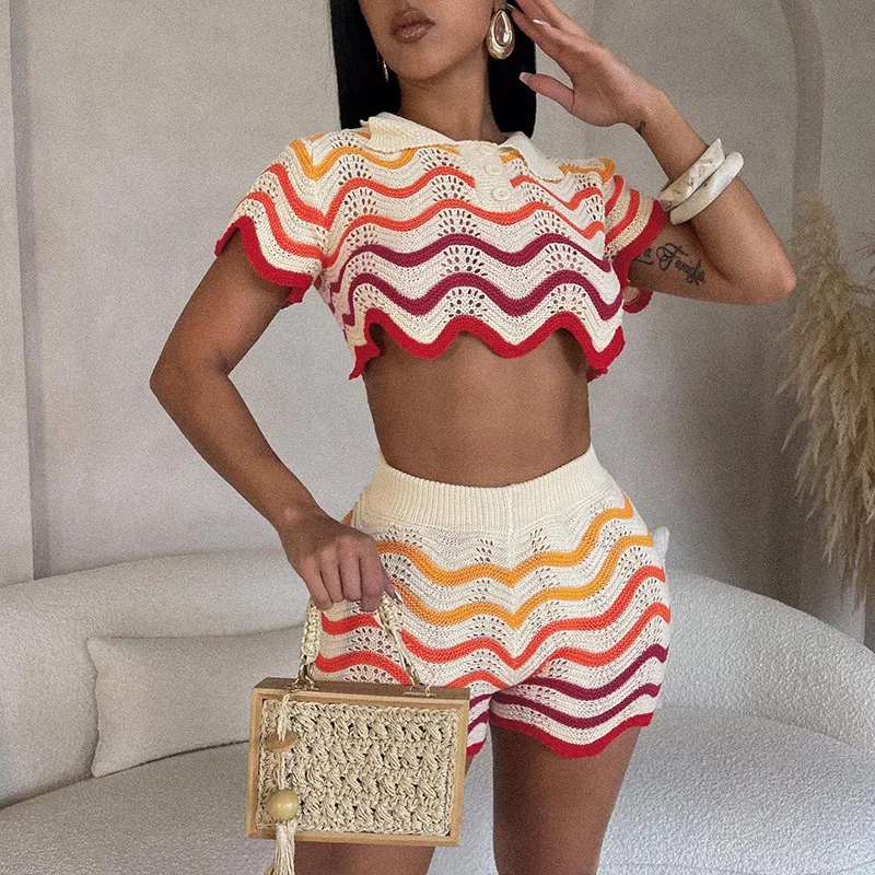 hirigin Summer Women 2 Piece Set Elegant Sweet Polo Neck Striped Knitted Crop Tops+Hip Skirt Matching Outfit Girls Lady Outwear
hirigin Summer Women 2 Piece Set Elegant Sweet Polo Neck Striped Knitted Crop Tops+Hip Skirt Matching Outfit Girls Lady Outwear