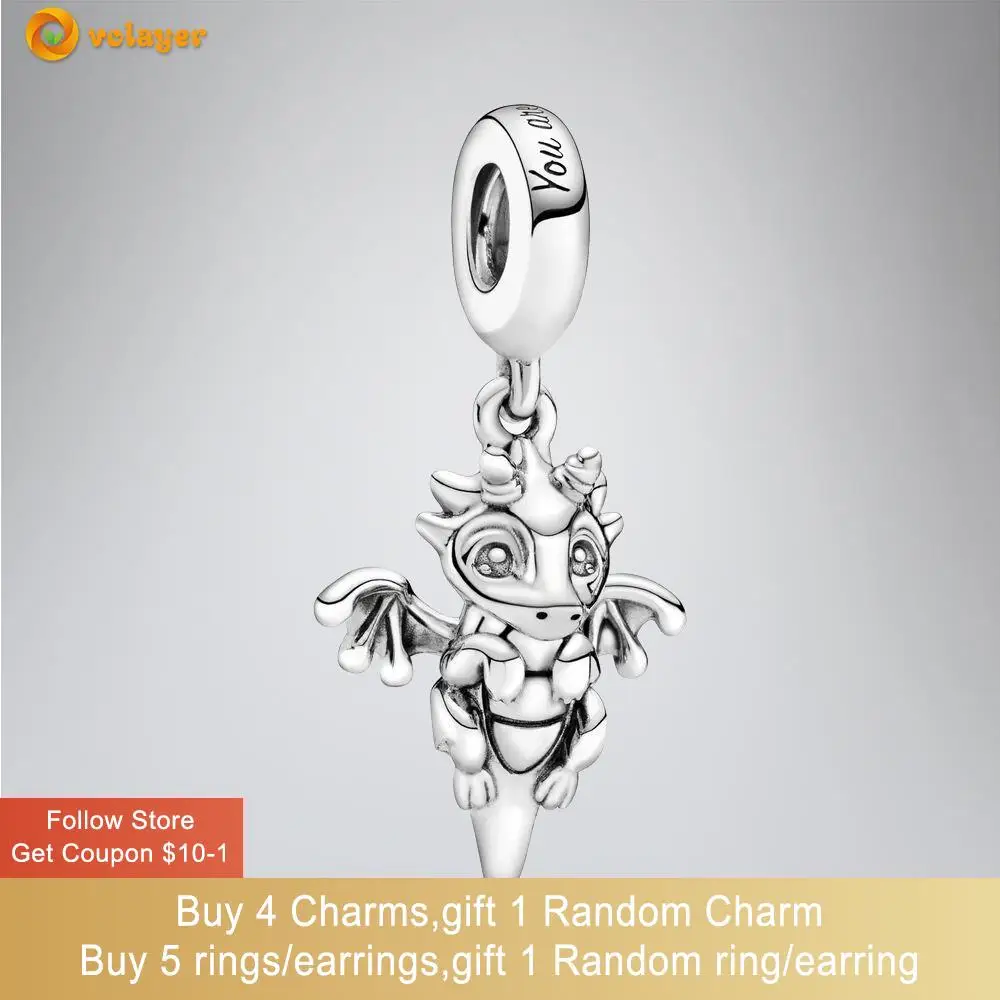 Volayer 925 Sterling Silver Beads Magic Dragon Dangle Charms fit Original Pandora Bracelets for Women DIY Jewelry Making Gift
Volayer 925 Sterling Silver Beads Magic Dragon Dangle Charms fit Original Pandora Bracelets for Women DIY Jewelry Making Gift