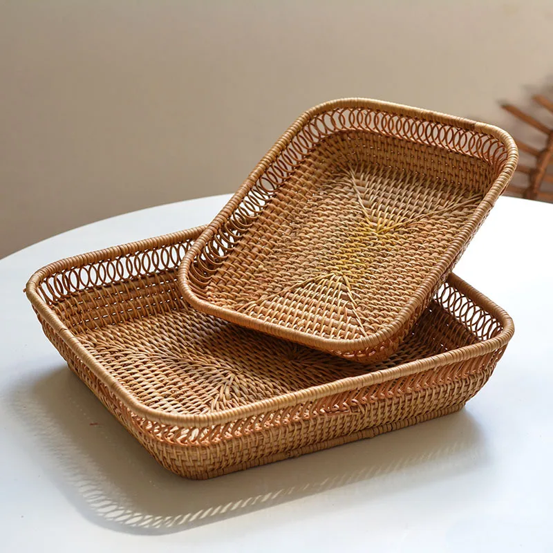 Handwoven Rattan Storage Baskets Rectangle Tabletop Breakfast Drinks Snack Fruit Storage Platter Woven Picnic Fruit Basket
Handwoven Rattan Storage Baskets Rectangle Tabletop Breakfast Drinks Snack Fruit Storage Platter Woven Picnic Fruit Basket